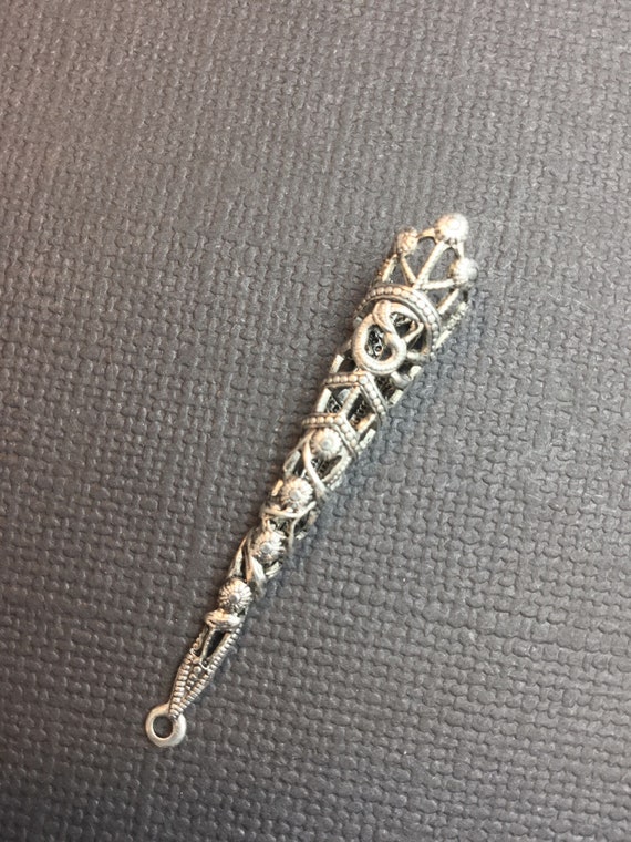 13454 2 Pc Matte Silve Oxidized Small Filigree Tussie Mussie Victorian Holder 13454 2 Pc Matte Silve Oxidized Small Filigree Tussie Mussie Victorian Holder
