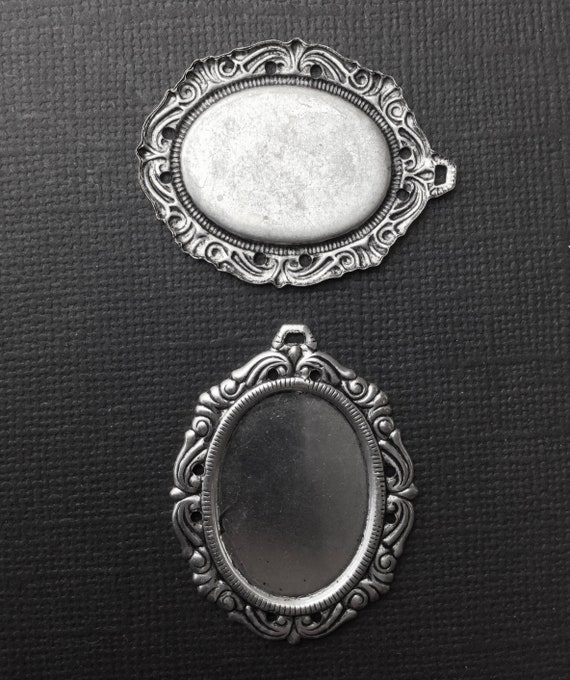 21614 - 2 Pc 25x18mm Setting Charm Jewelry Finding Matte