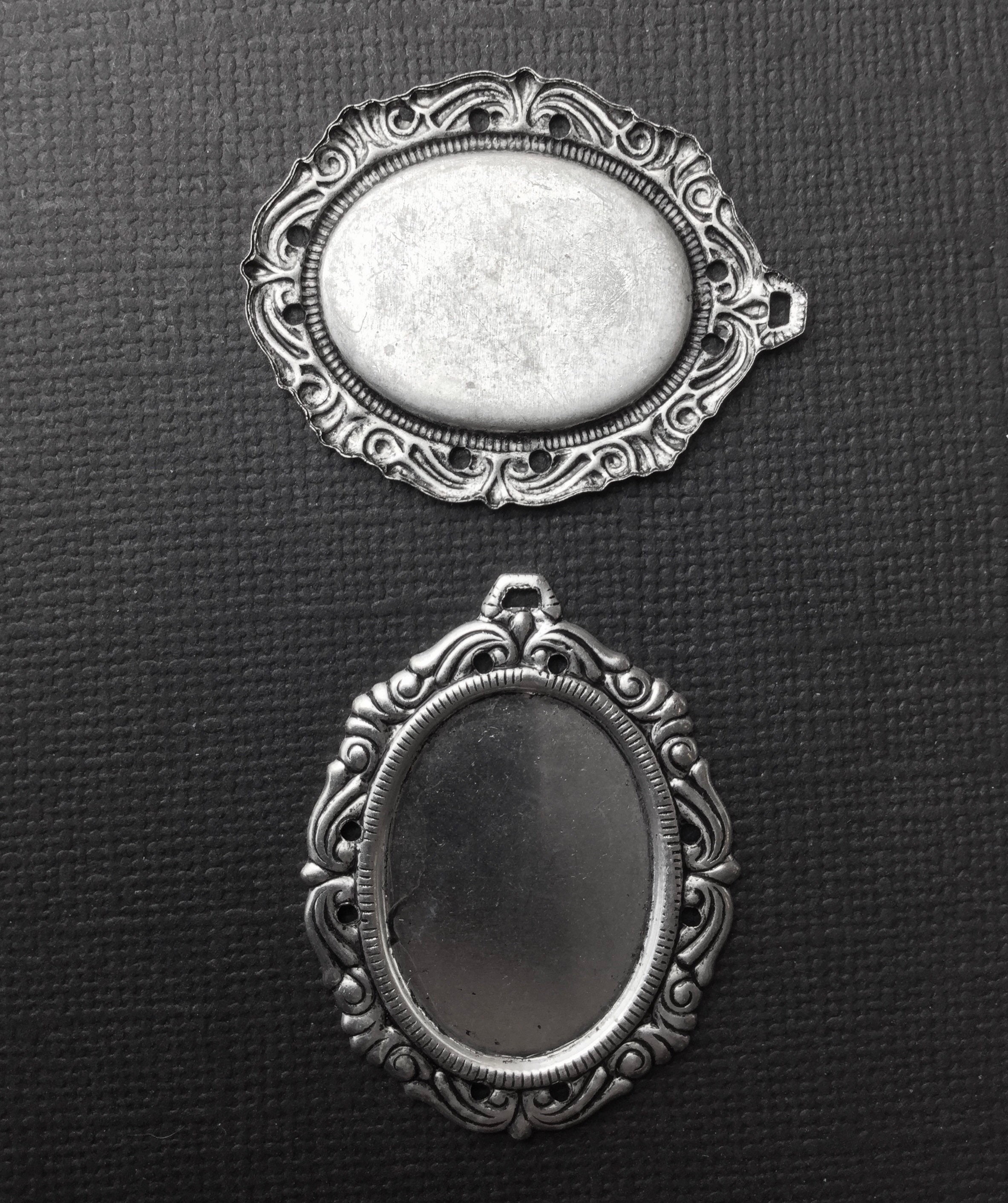21614 - 2 Pc 25x18mm Setting Charm Jewelry Finding Matte