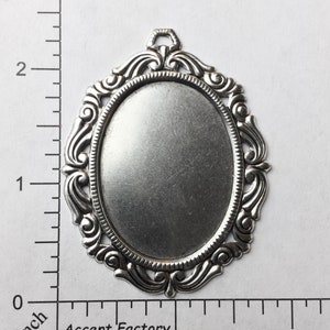 21654 - 1 Pc Pendant 30x40mm Setting Jewelry Finding Matte
