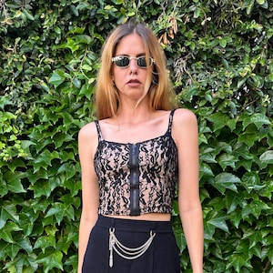 y2k lace crop top