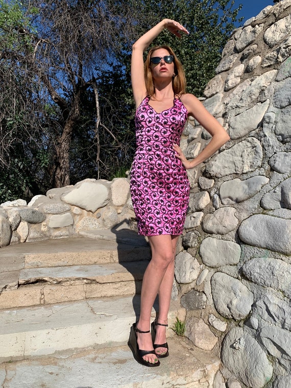 Pink Sequin Halter Dress - Jessica McClinton Gunn… - image 3