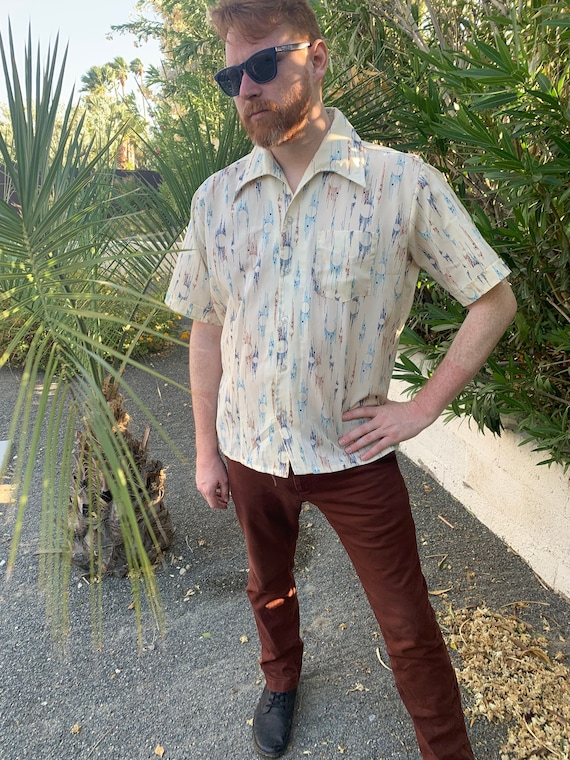 70s Abstract Mens button up