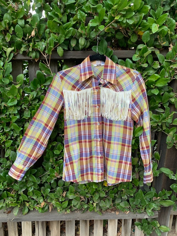 70s western button up - image 7
