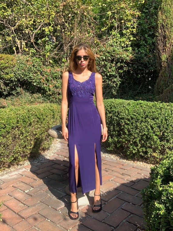 90s purple dress - image 1