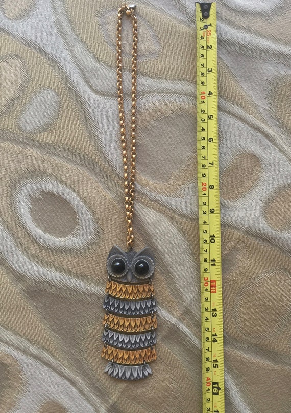 70s night Owl Necklace - image 2