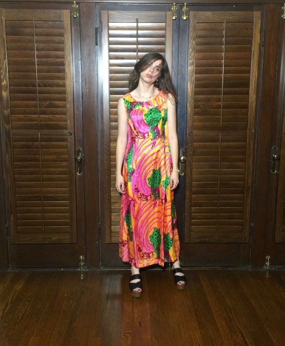 60s psychedelic dress - image 5