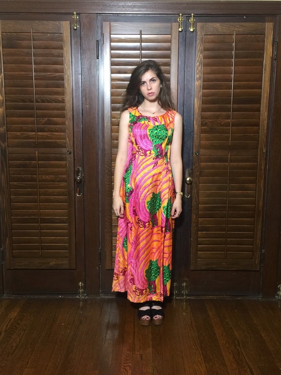 60s psychedelic dress - image 1