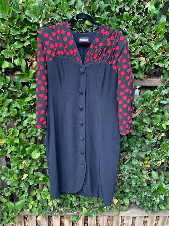 80s dress red dots - image 7