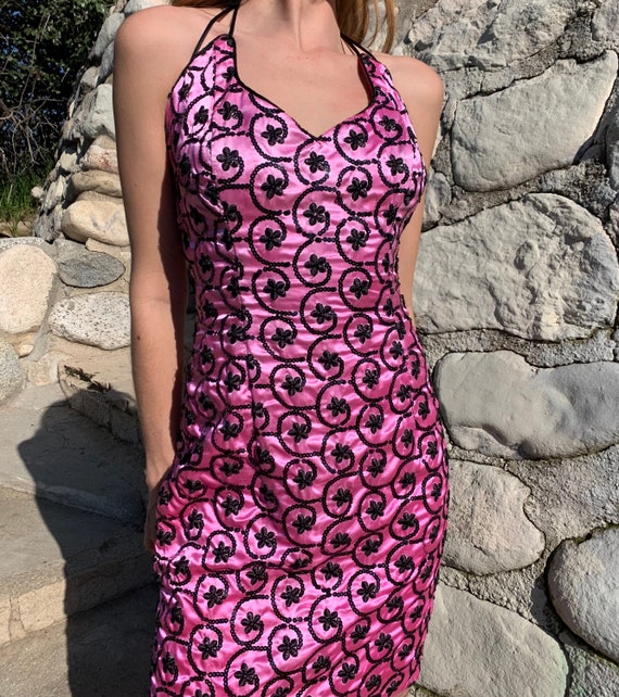 Pink Sequin Halter Dress - Jessica McClinton Gunn… - image 7