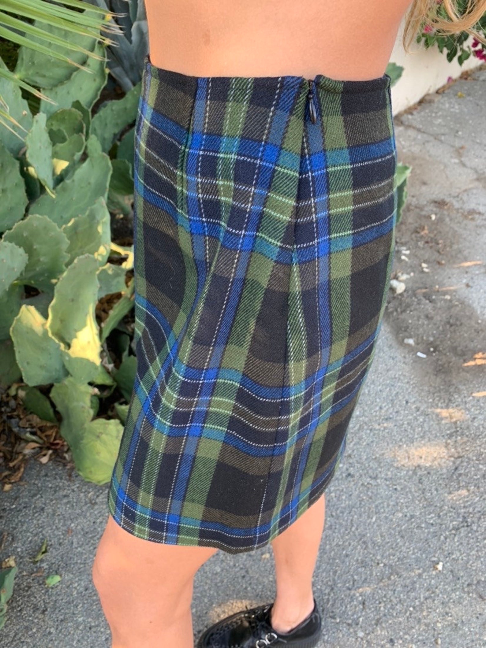 90s Red Plaid Mini Skirt