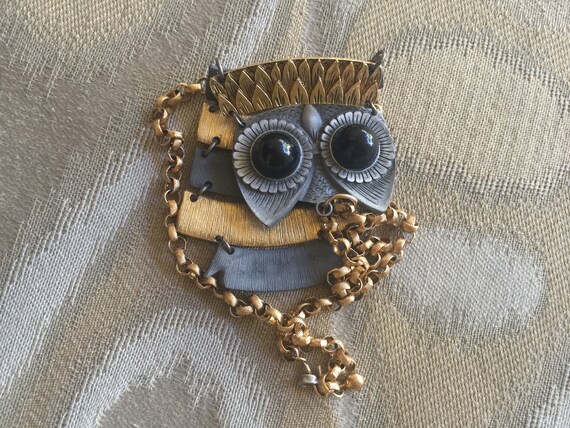 70s night Owl Necklace - image 7