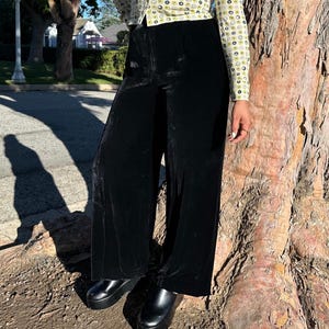 Black velvet pants
