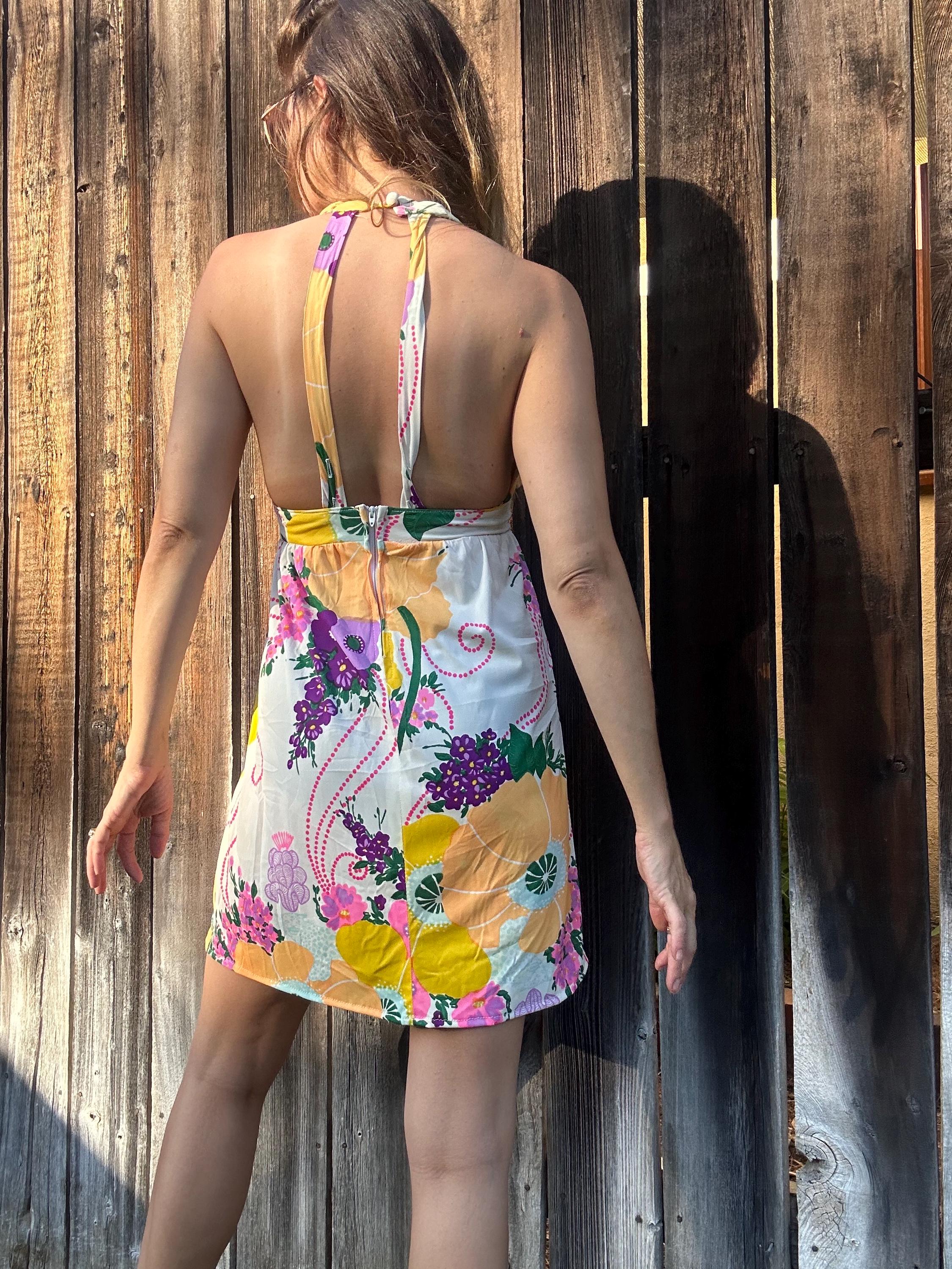70s halter mini dress Vintage 70s halter mini dress  The Wild Rose Vintage