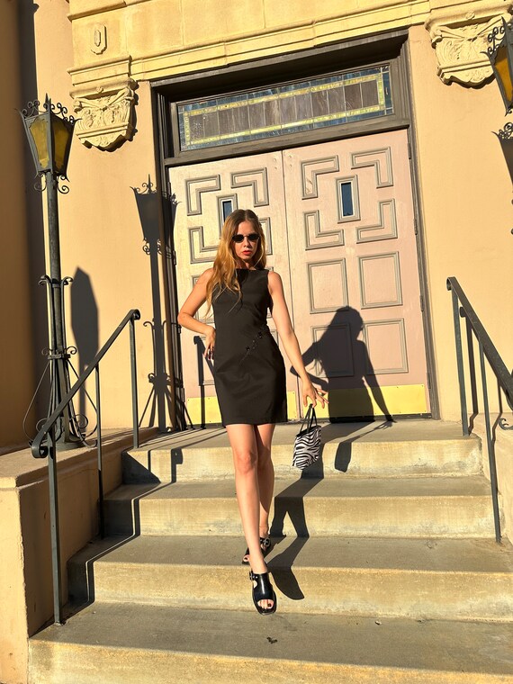 90s dress with tiny blue flowers - image 2