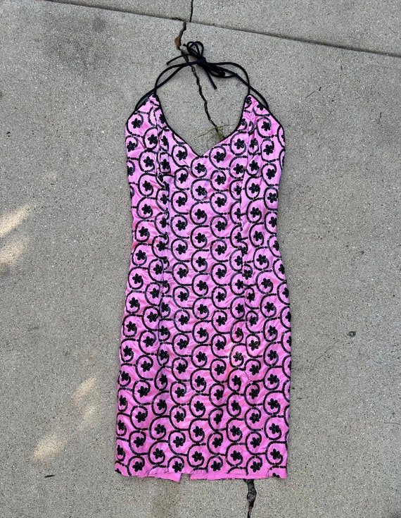 Pink Sequin Halter Dress - Jessica McClinton Gunn… - image 8
