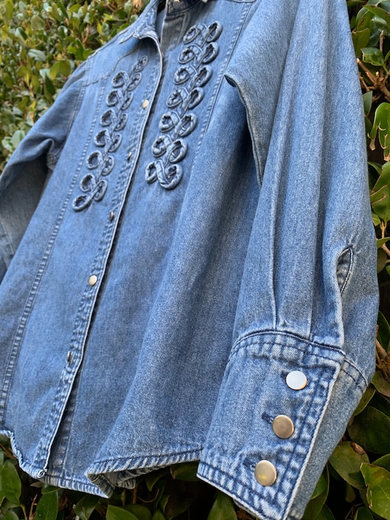 70s Wrangler:  Western Wear Jean button up - image 8