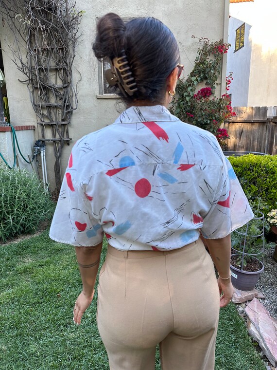 80s abstract button down - image 3
