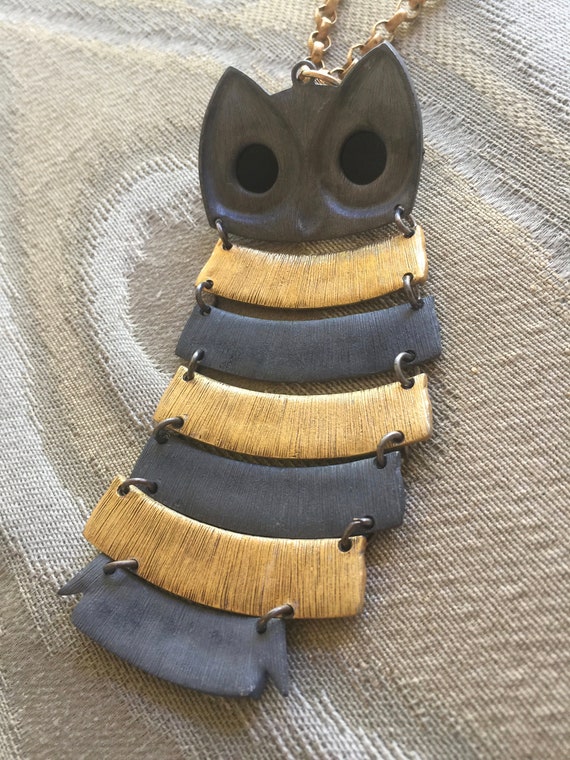 70s night Owl Necklace - image 6