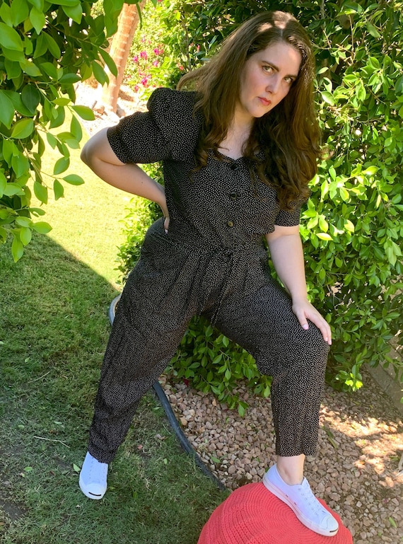 80's polka dot jumpsuit