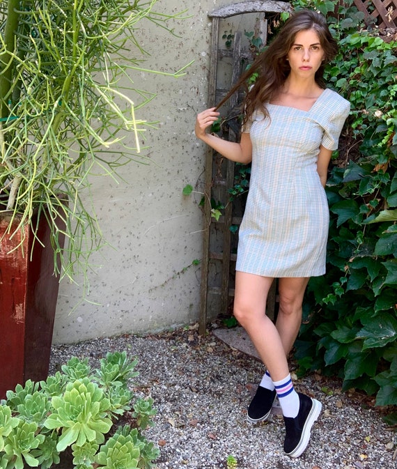 Pastel Checkers : 80's dress