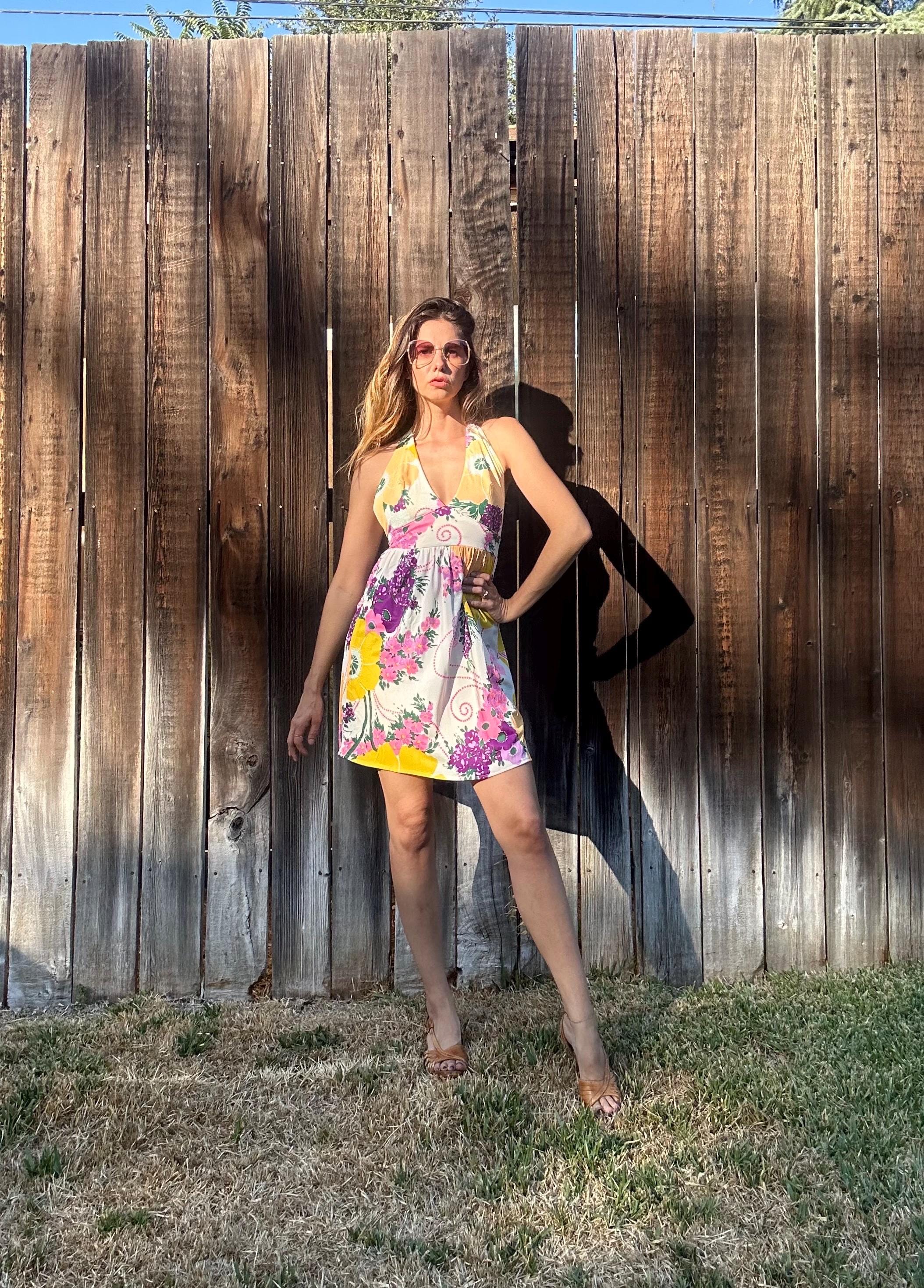 70s mini halter dress