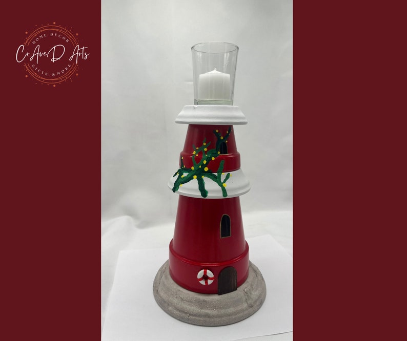 Table Top Light House With Candle yard Artmade to Etsy