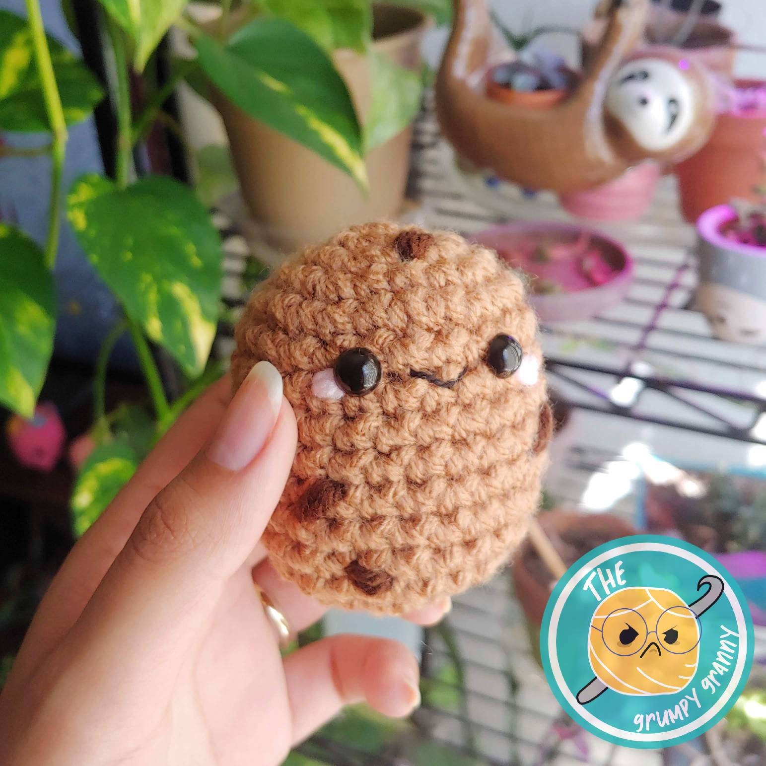 Crochet Tater Potato Amigurumi Plush / Stress Ball Cute/ Sensory Toy / Kawaii / Handmade / Squishy / Vegetarian Vegan Gift / Nursery Decor - Thumbnail 4