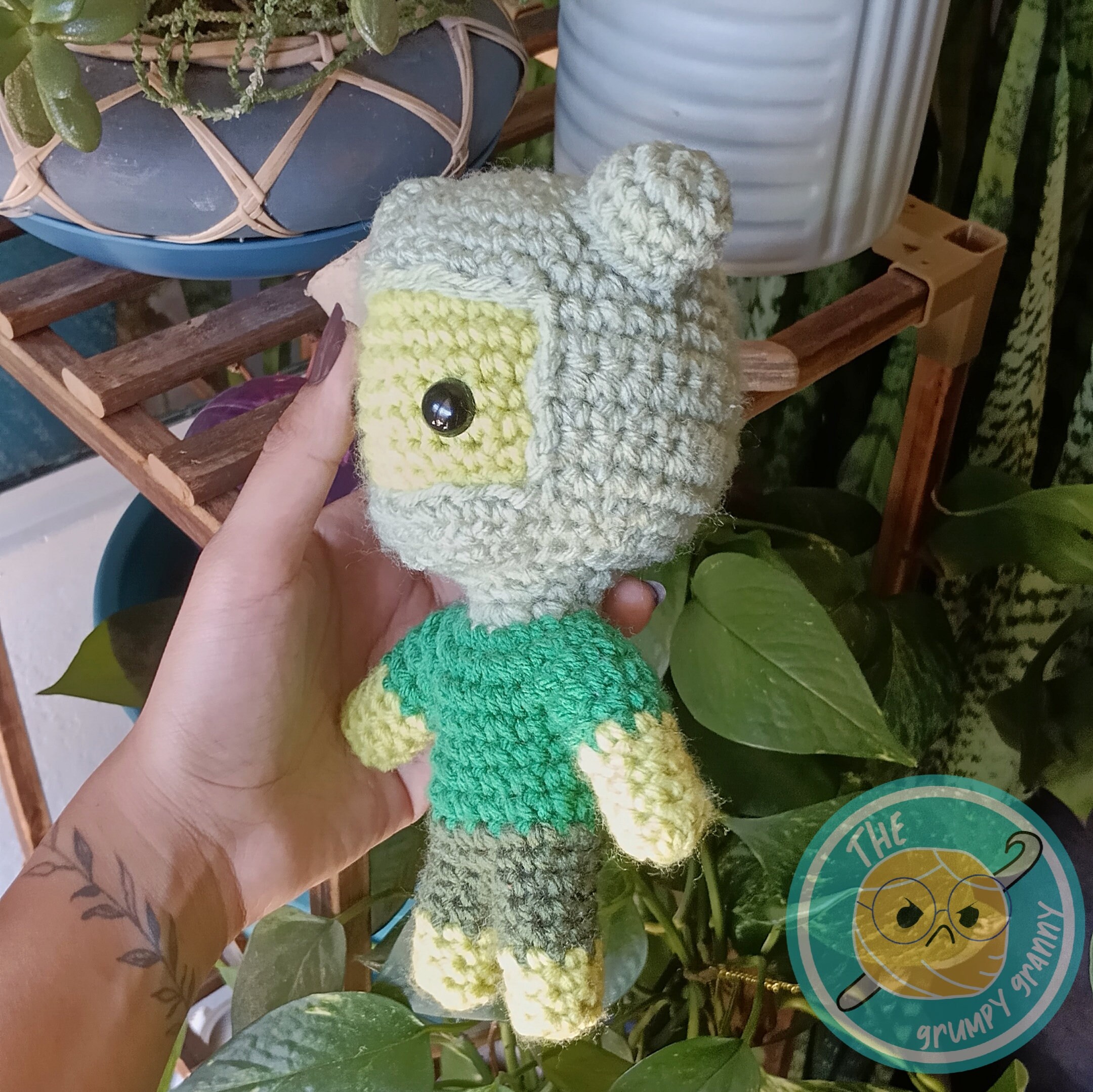 Lil Grass Fin Fern Crochet Amigurumi Doll // Adventure time // neuro spicy // Kawaii Sugoi Gifts // Fandom Merch// plant // BFF// cartoon - Thumbnail 2