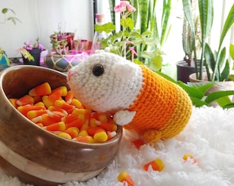 Cavy Corn Amigurumi PDF Crochet Pattern // Halloween Guinea Pig Decor // Autumn Fall Toy // Stuffie