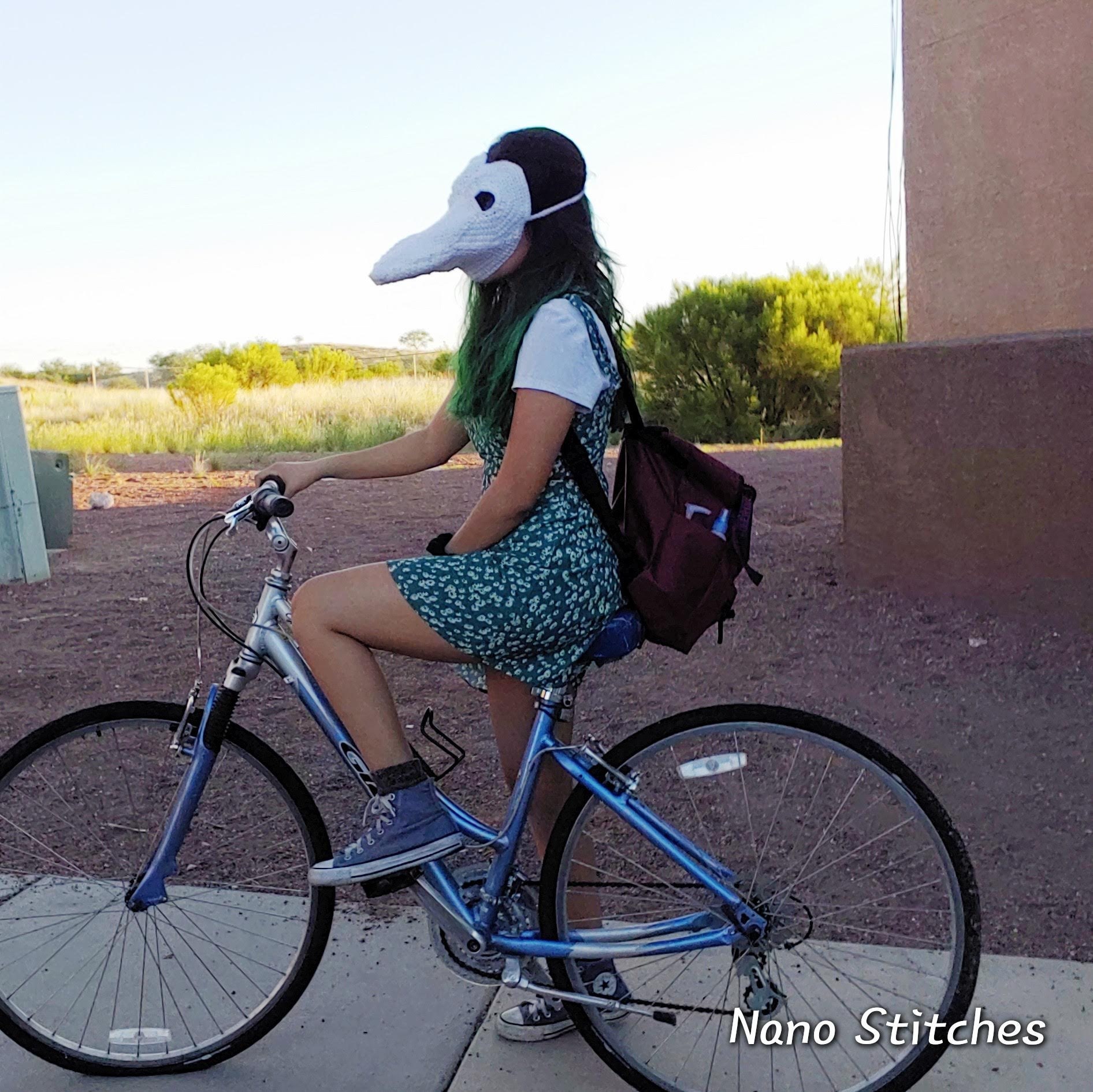 Crochet Plague Mask PDF Pattern // Bubonic Plague Doctor Halloween costume // Raven Face Mask Bird // Quarantine Makes // Hobby DIY - Thumbnail 4