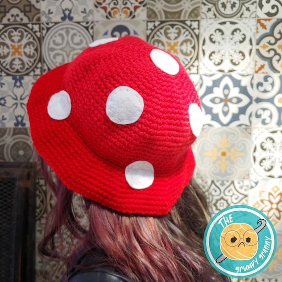 Mushroom Bucket Hat Crochet PDF Pattern 