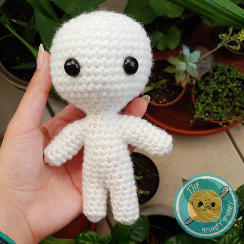 Classic Doll Base Amigurumi Crochet Pattern// 4'' Chibi Crochet Plush // DIY // Custom Character OC DND image 2