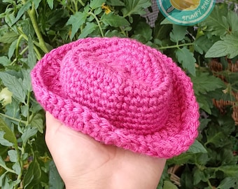 Wzór na szydełkowanie miniaturowej czapki Yeehaw w formacie PDF // Malutki kapelusz kowbojski dla lalek amigurumi // Meksykańskie akcesoria do ręcznie robionych pluszaków i małych ozdób