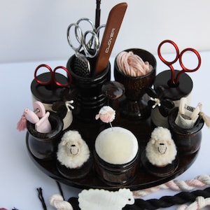 Just Wood Sheep Organizer Caddy needle minder pin cushion scissors holder Embroidery Cross Stitch Quilt Needlework SEW nan gift PRE-ORDER