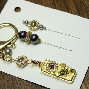 Handmade Scissor fob and pins with Swarovski crystals/pearls