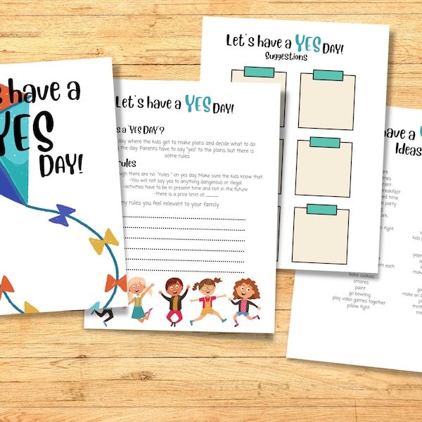 Let's Have A Yes Day! Family Fun, Printable, Gift, Yes Day