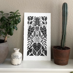 AUTUMN - Handmade Linocut Block Print | Original | Hand Printed | Limited Edition | Nature Art
