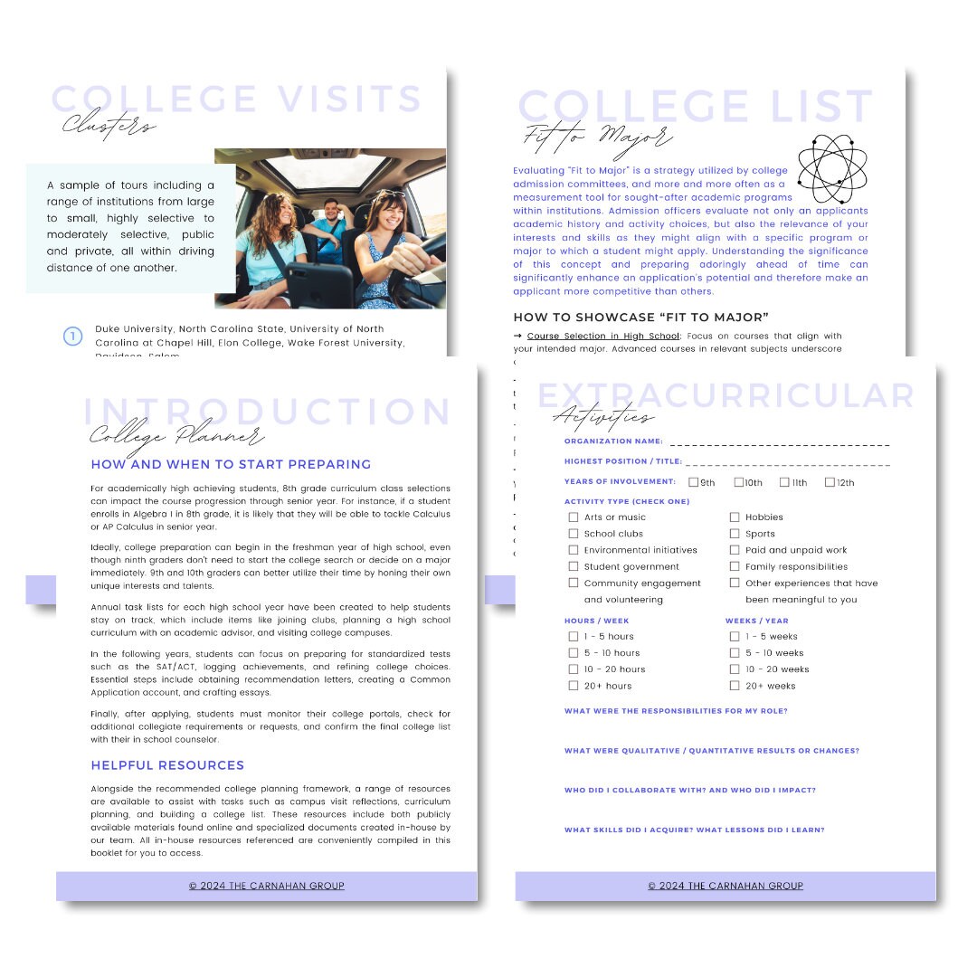 The College Admissions Planner - Etsy