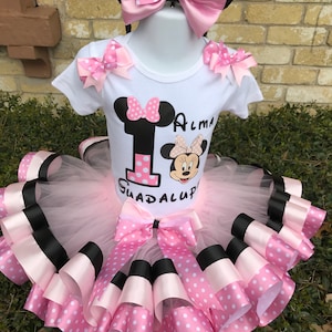 Minnie mouse birthday ribbon tutu