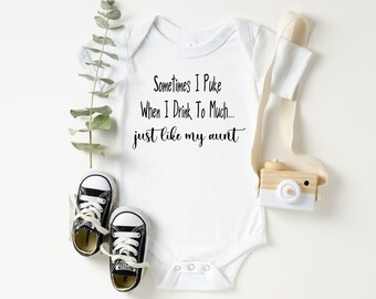 Gender Neutral Baby Shower Gift Sometimes I Puke When I Drink too Much Funny Fathers Day Gift Funny Baby Bodysuit Gift Unisex Baby Gift