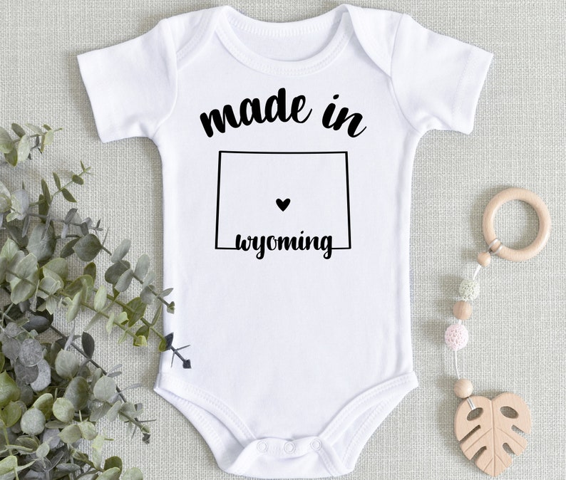 Gift for New Baby Bodysuit Baby Onesie\u00ae Shower Gift Made in WYOMING Onesie\u00ae Baby Reveal Announcement Newborn Outfit Baby Gift