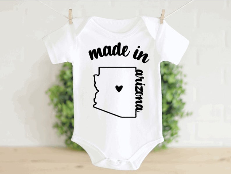 Made in ARIZONA Onesie\u00ae Newborn Outfit Baby Shower Gift Baby Gift Baby ONESIES\u00ae Bodysuit Gift for New Baby Baby Reveal Announcement