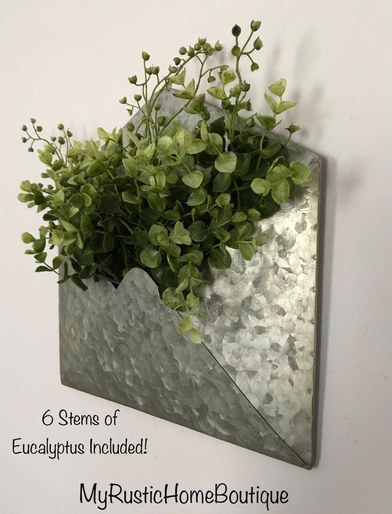 Galvanized Metal Envelope Wall Decor Hanging Rustic Home