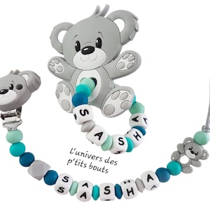 Personalized teddy bear silicone pacifier and/or rattle attachment