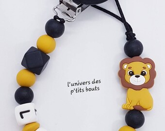 Attache tétine silicone personnalisé  - lion