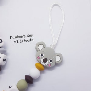 Attache tétine personnalisé et/ou hochet personnalisé silicone koala image 3