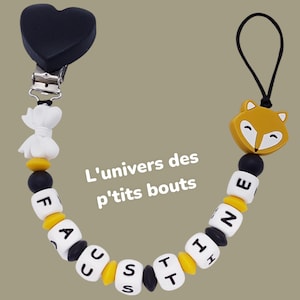 Personalized pacifier clip - fox