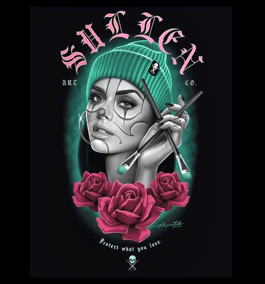 Sullen Clown Girl W Beanie Art Poster - Etsy