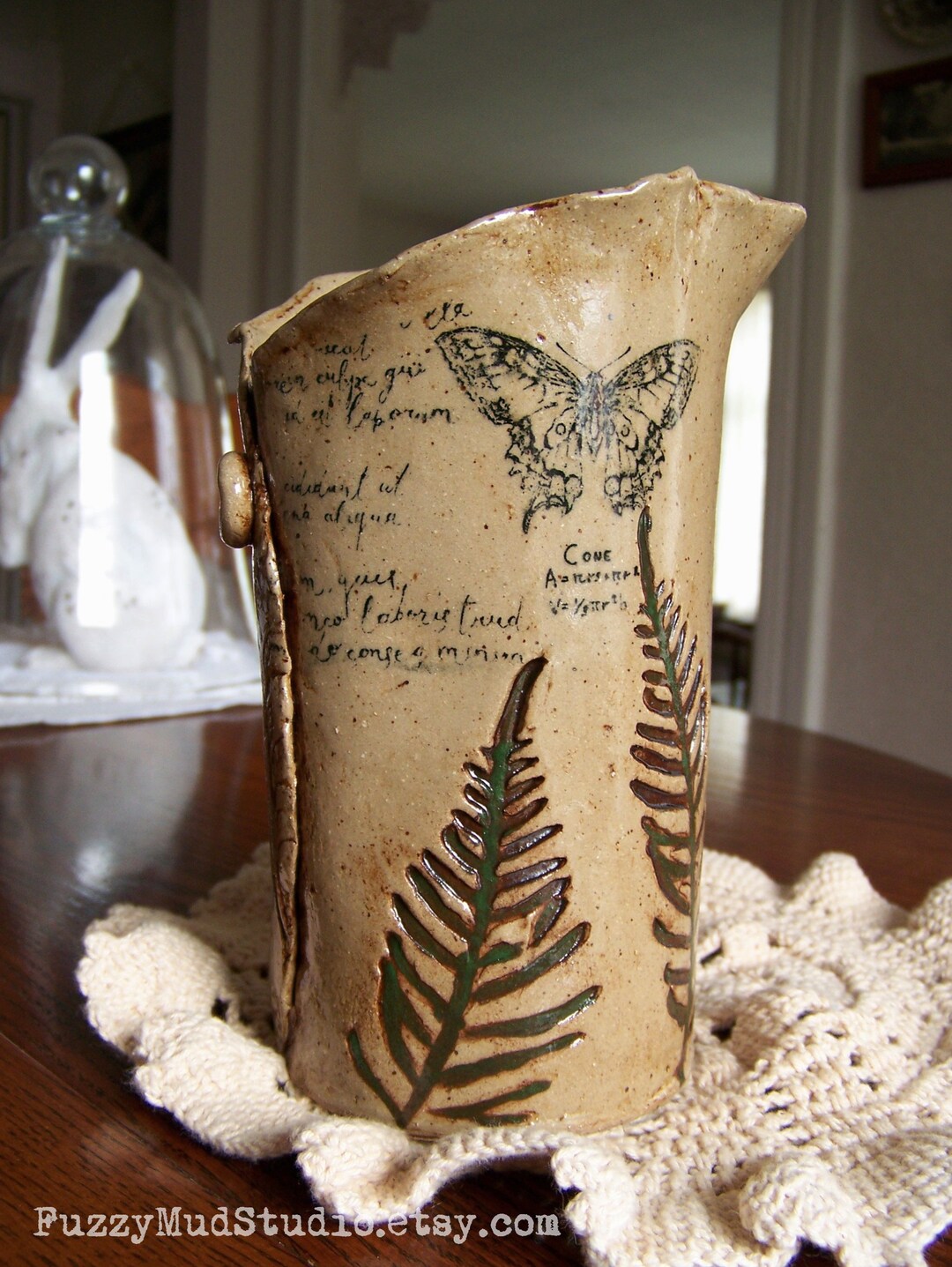 Handmade Pottery Handleless Pitcher Organic Pottery Carafe Etsy